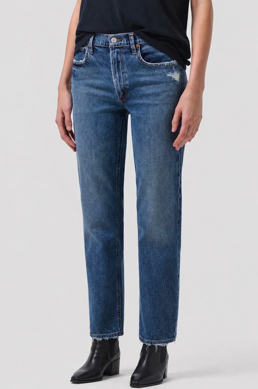 AGOLDE Kye Mid Rise Straight Leg Jeans Notion Blue Size 26